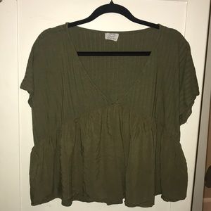 Zara empire waist vneck tee